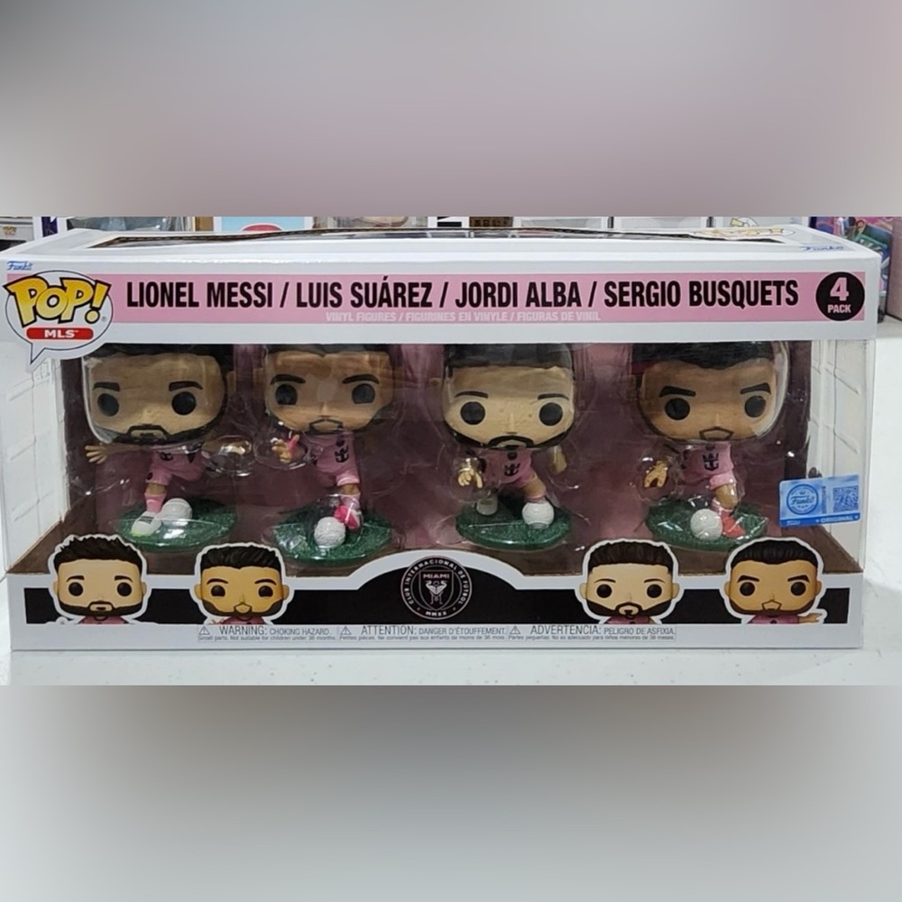 Funko Pop! MLS Inter Miami CF 4-Pack Lionel Messi Jordi Alba Suarez Busquets